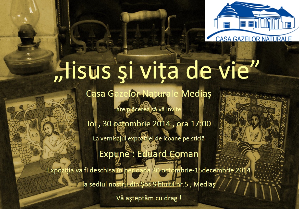 Expozitie de icoane pictate pe sticla, „Iisus si vita de vie”