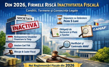 Din 2026, firmele riscă inactivitatea fiscală: condiții, termene și consecințe legale