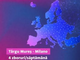 Aeroportul Transilvania suplimentează zborurile spre Roma și Milano din luna iunie
