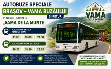 Autobuze speciale Brașov – Vama Buzăului și retur pentru Festivalul „Vama de la Munte”