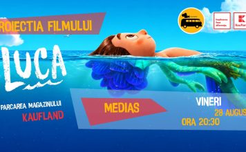 Seară de film pentru întreaga familie, la Mediaș. „LUCA”, proiectat în aer liber