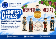 Weinfest Mediaș revine între 18 și 20 septembrie. Trei zile dedicate vinului, gastronomiei și muzicii